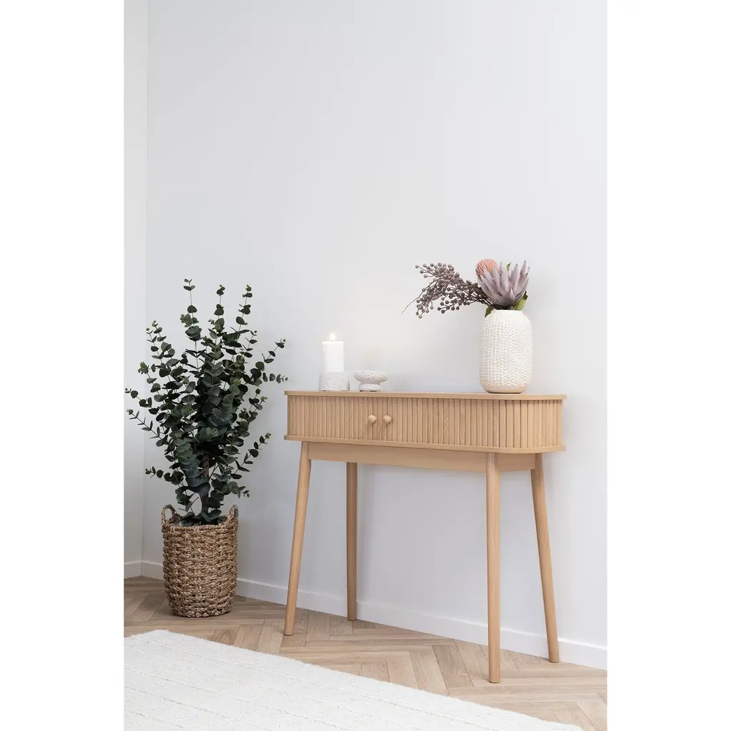 Console 2 portes coulissantes en MDF et Pin Naturel design CAZOOV