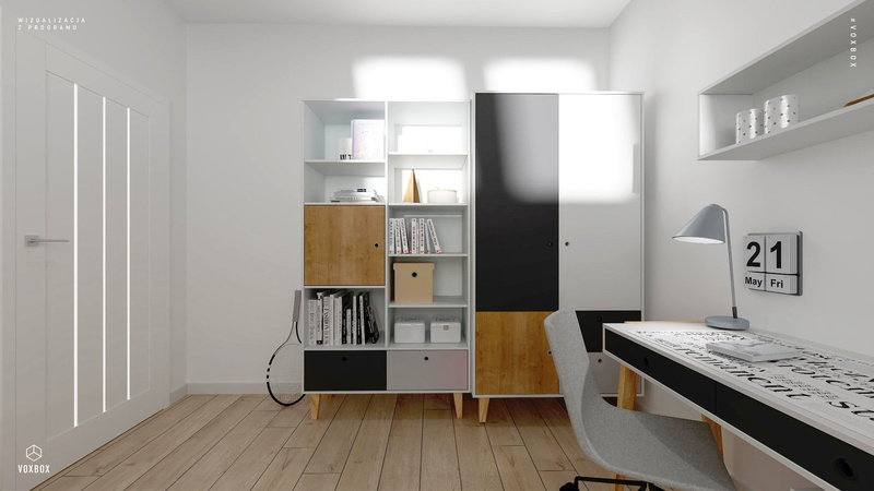 bibliothèque large Concept by VOX II blanc/blanc/graphite/gris/chêne