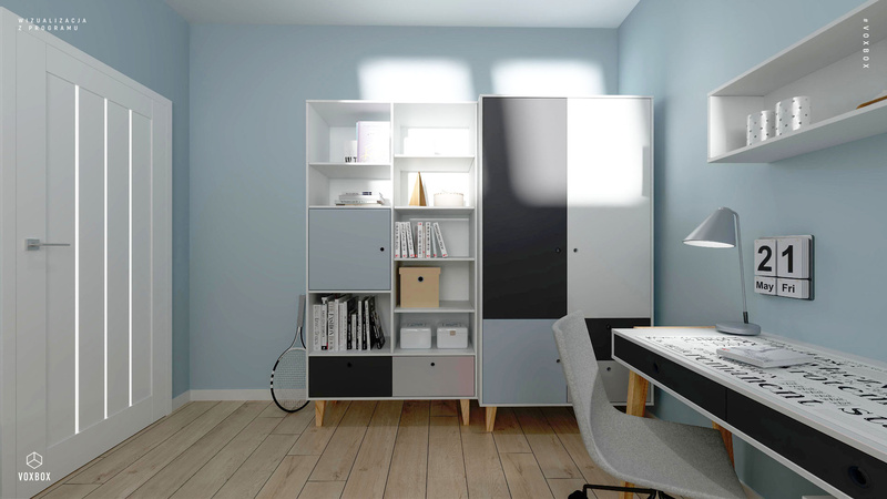 bibliothèque large Concept by VOX II blanc/blanc/graphite/gris/chêne