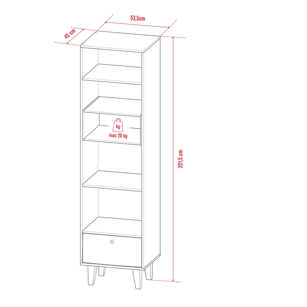 Bibliothèque étroite Concept