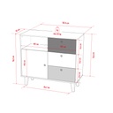 Commode Concept by VOX II blanc/blanc/graphite/gris/chêne