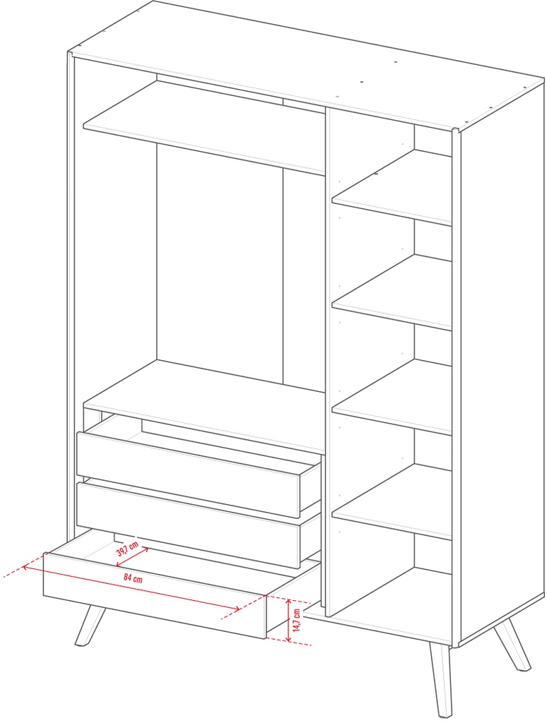 Armoire 3-p Nature by VOX chêne/blanc/ chêne
