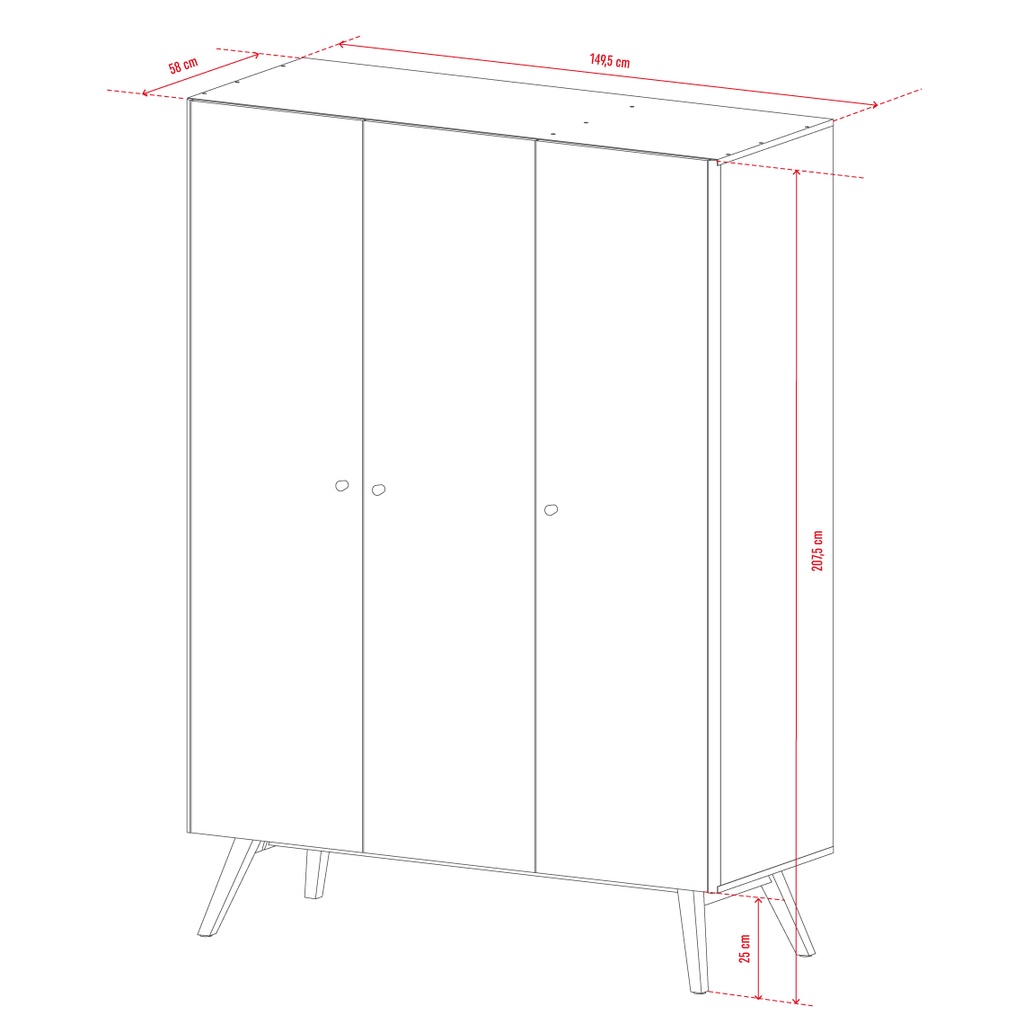 Armoire 3-p Nature by VOX chêne/blanc/ chêne