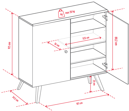 Armoire Nature by VOX chêne/blanc/ chêne
