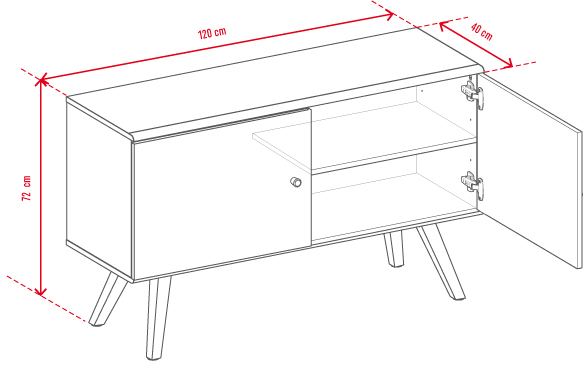 Commode 2-d Nature by VOX chêne/blanc/ chêne