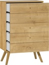 Commode avec tiroirs étroit Nature by VOX chêne/blanc/ chêne