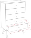 Commode avec tiroirs étroit Nature by VOX chêne/blanc/ chêne