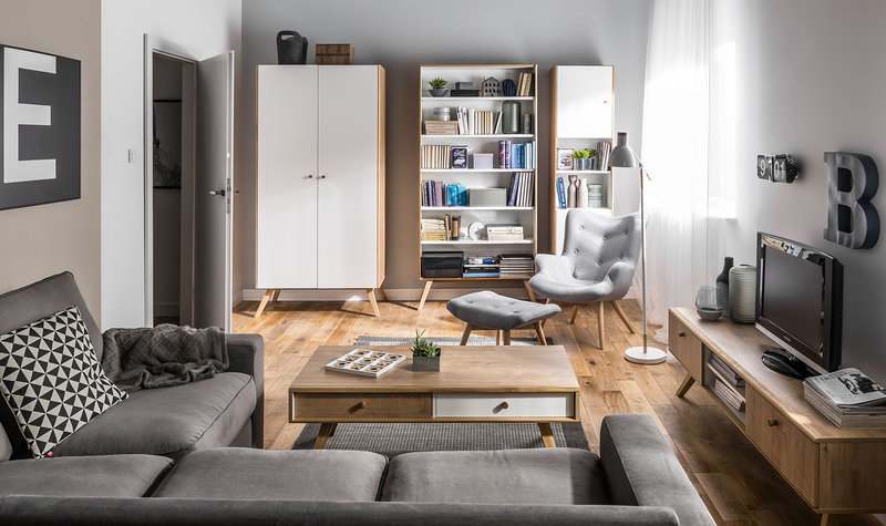 Cabinet RTV Nature by VOX chêne/blanc/ chêne