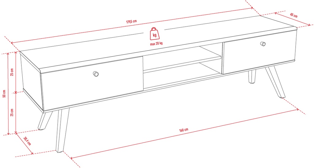 Cabinet RTV Nature by VOX chêne/blanc/ chêne