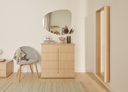 Commode avec tiroirs avec les glisseurs OMM chêne clair