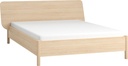 Lit avec appui-tête large avec sommier 160x200 OMM II chêne clair