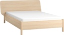 Lit avec appui-tête large avec sommier 140x200 OMM II chêne clair