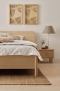 Lit avec appui-tête large avec sommier 140x200 OMM II chêne clair