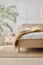 Lit avec appui-tête large avec sommier 140x200 OMM II chêne clair