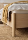 Lit avec appui-tête droit avec sommier 140x200 OMM II chêne clair