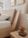 Lit avec appui-tête large avec sommier 120x200 OMM II chêne clair