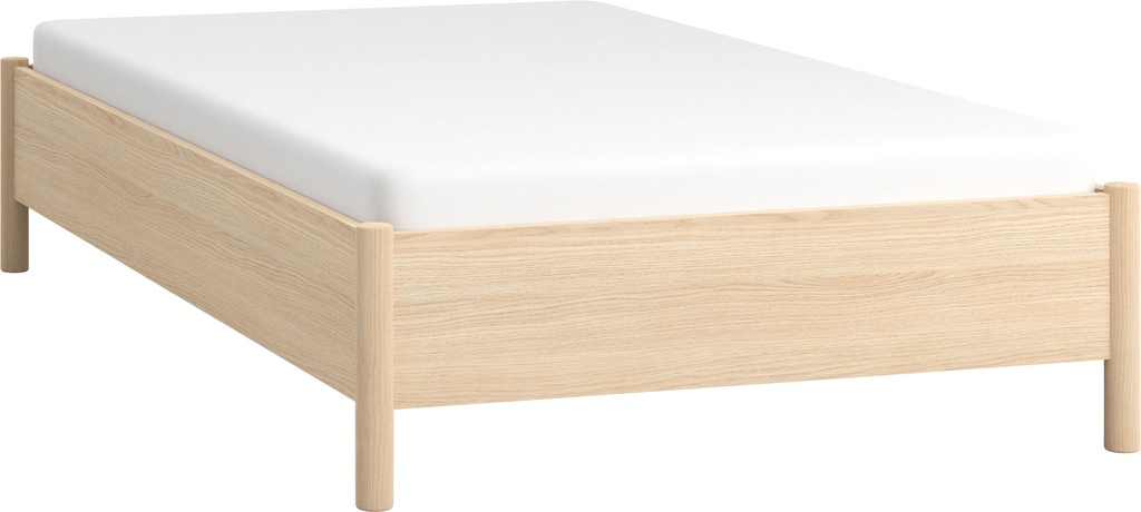 Lit sans appui-tête avec sommier 120x200 OMM II chêne clair