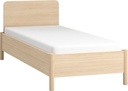 Lit avec appui-tête droit avec sommier 90x200 OMM II chêne clair