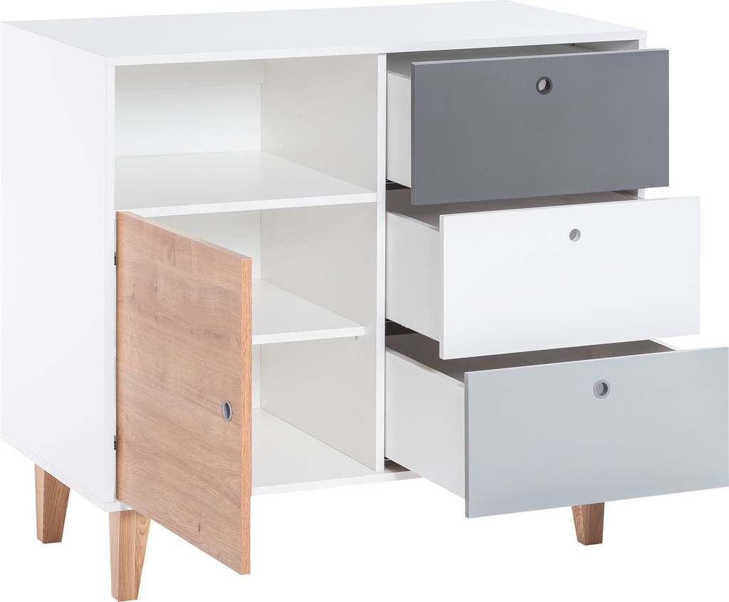 Commode Concept by VOX II (bébé) blanc/blanc/graphite/gris/chêne
