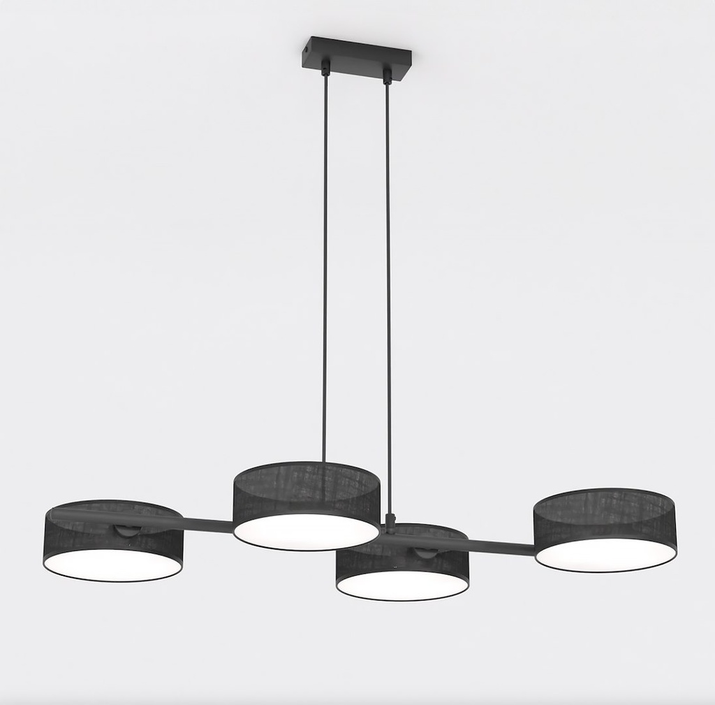 suspension composée de 4 abat-jours noirs en tissu
