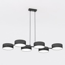 suspension composée de 6 abat-jours noirs en tissu