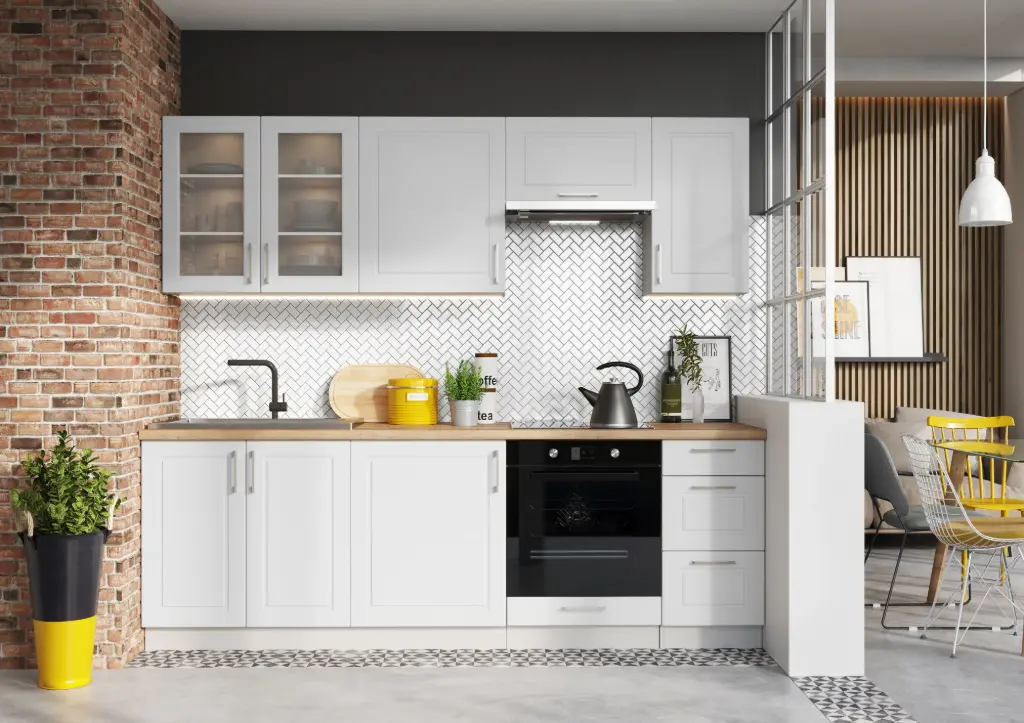 Cuisine Natalia grise en kit - 240 cm