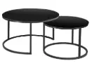 Tables basses Atlanta D - tables gigognes design en verre noir et métal noir mat