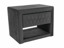 Table de chevet Azurro en velours avec tiroir 