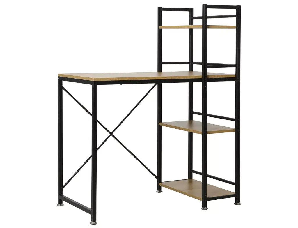 Bureau à étagères de style industriel B-036