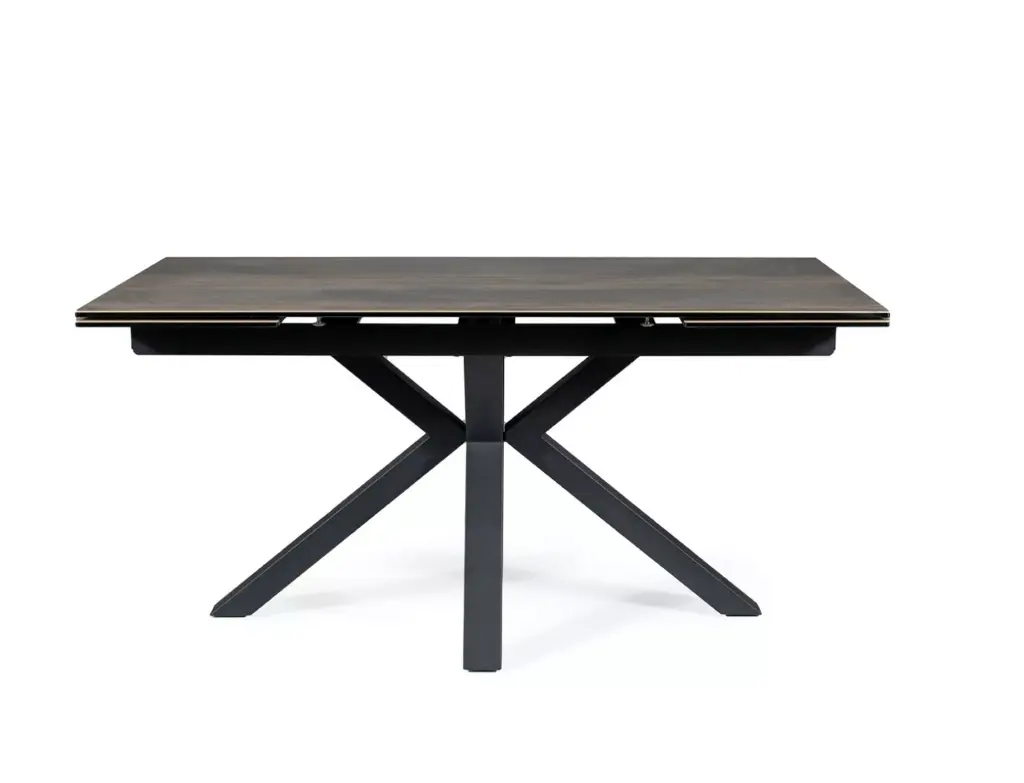 Table extensible 12 personnes Columbus avec plateau en céramique et piètement en métal