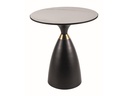 Table basse ronde Gemini en céramique imitation marbre blanc et métal noir mat