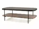 Table basse Prima A style années 70 avec plateau en verre trempé ambré et étagère