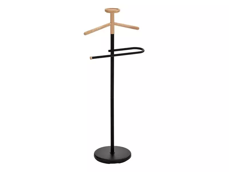 Porte-manteau Lugo en métal et bois 