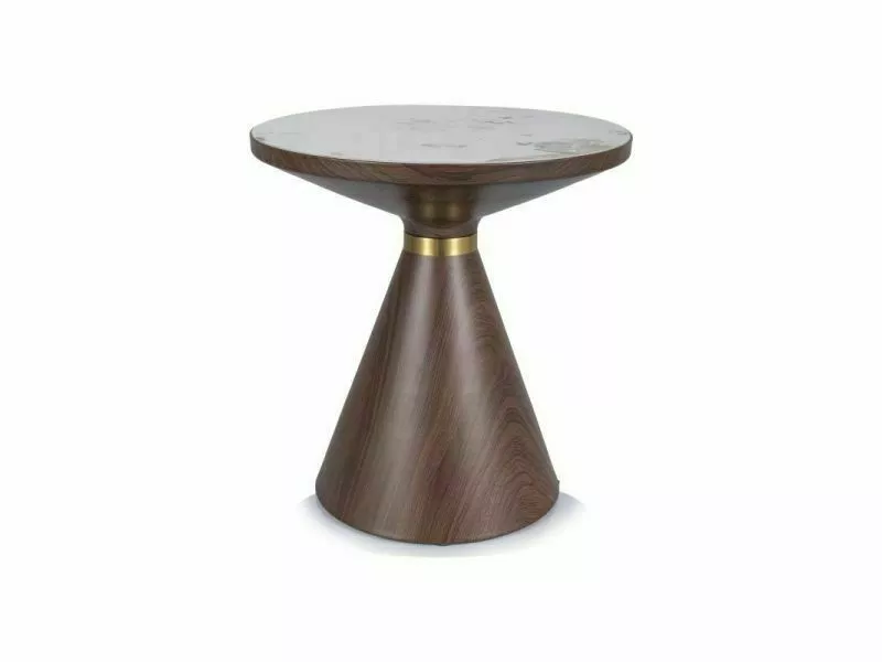 Table basse contemporaine Napa B en céramique et métal imitation bois
