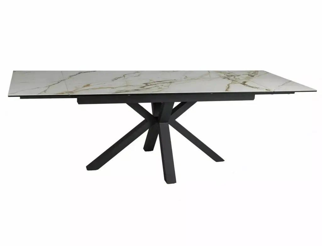 Table extensible Columbus avec plateau en céramique Amber Bianco
