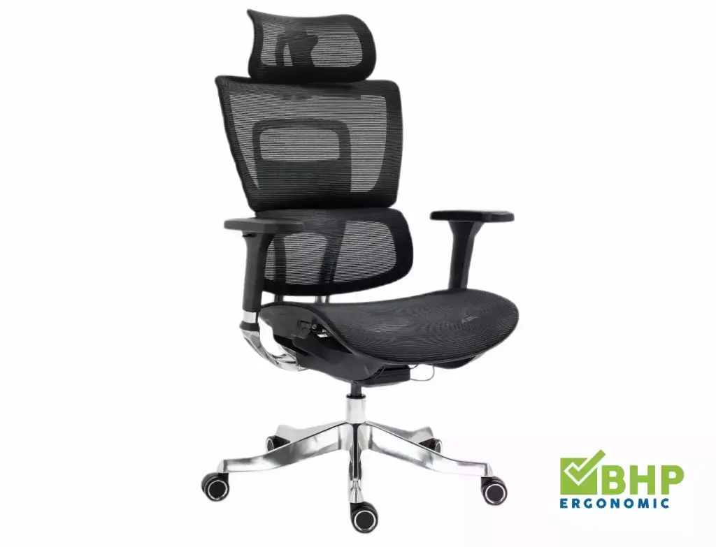 Fauteuil de bureau egornomique pivotant Winner Lux - hautement réglable en maille respirante