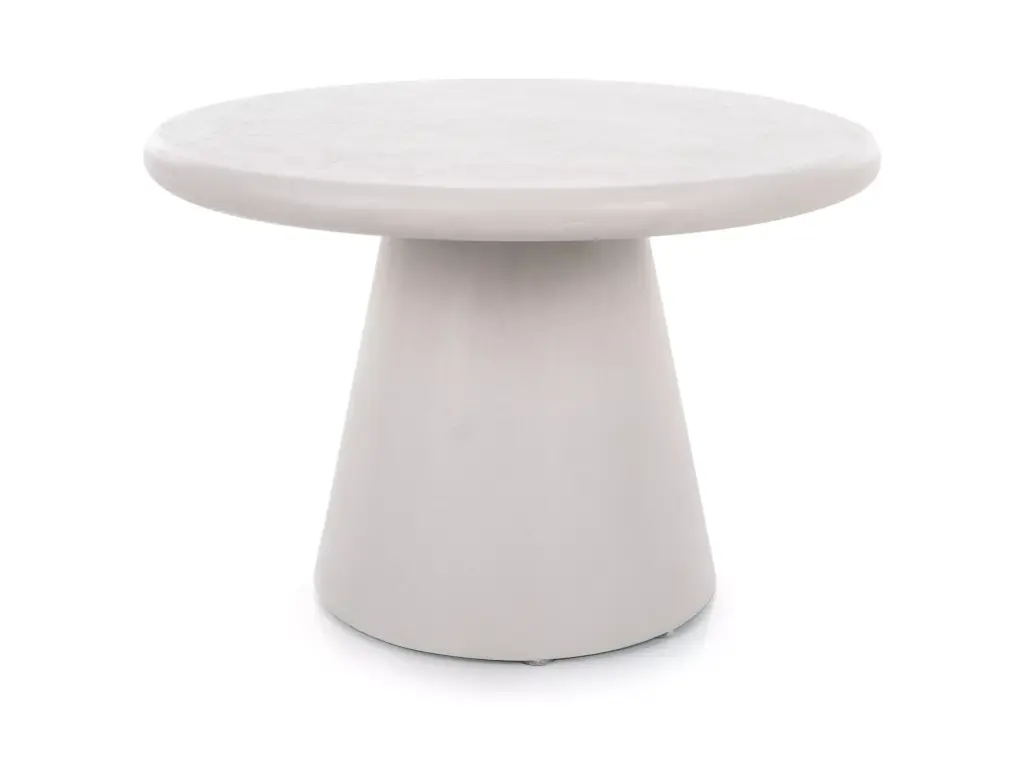 Table basse ronde Aurora gris clair en microciment