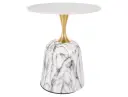 Table d'appoint ronde Fama en céramique et métal imitation marbre