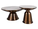Tables basses rondes Vera en céramique et acier couleur cuivre