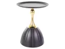 Table d'appoint ronde Piana en métal avec col doré