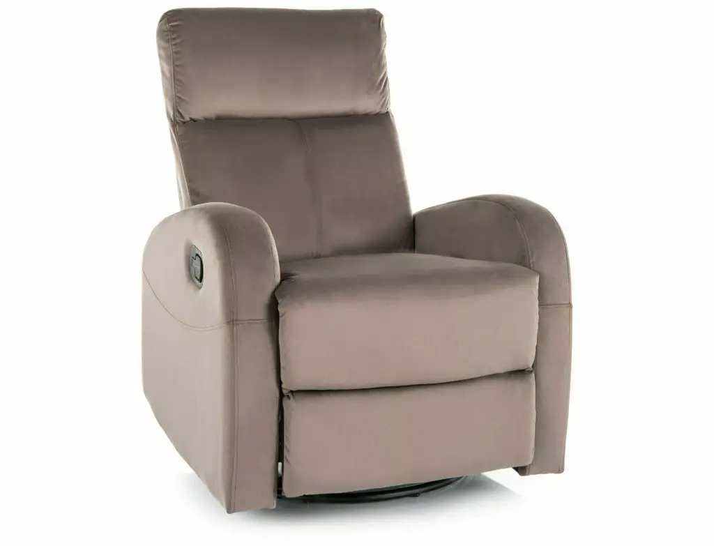 Fauteuil détente pivotant Olimp en velours avec fonction bascule