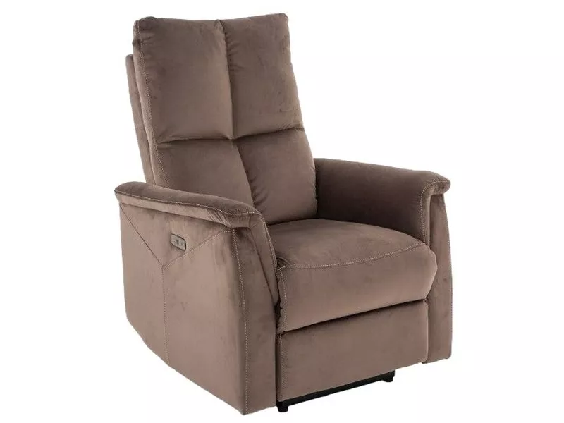 Fauteuil inclinable Neptun en velours et à commande électrique