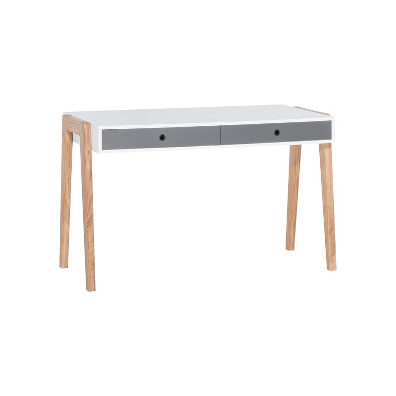 Bureau minimaliste Concept à deux tiroirs et pieds en frêne