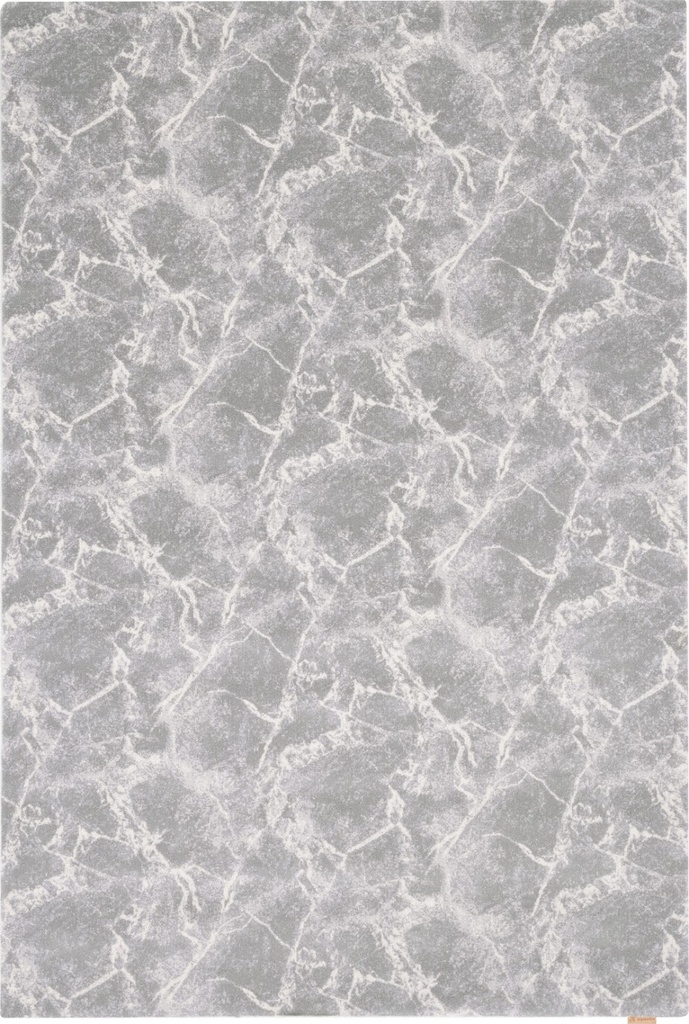 Tapis en laine AGNUS-B ALFRED gris platine à motif marbré