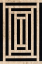 Tapis en laine AGNUS-B ART DÉCO I crème à motifs géométriques rectangulaires
