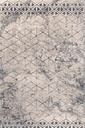 Tapis en laine AGNUS-B BATEJA beige, motif géométrique de style contemporain industriel