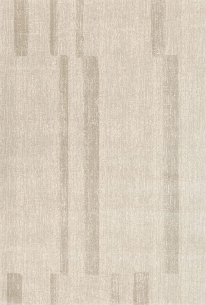 Tapis en laine AGNUS-B BRUSH LINES beige, style contemporain avec lignes cassées et effet texturé