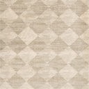 Tapis carré en laine AGNUS-B Damier beige, motif géométrique de style damier contemporain