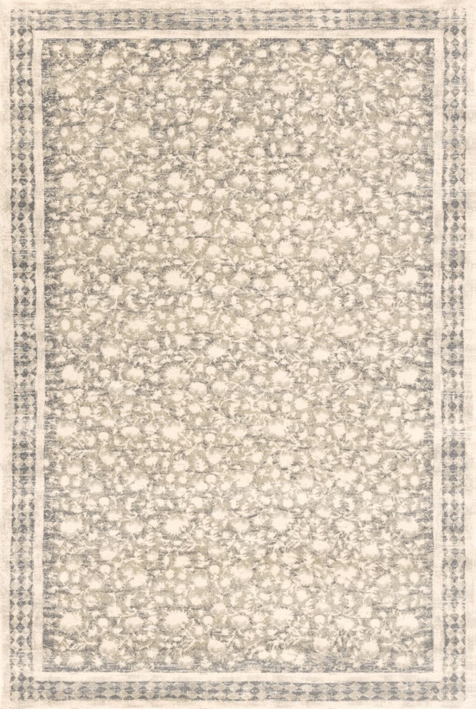 Tapis en laine AGNUS-B CLASSIC beige, motif floral