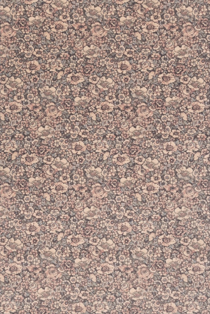 Tapis en laine AGNUS-B FLORALIA anthracite, motif floral vintage chic